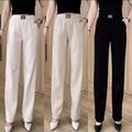 Versatile Comfortable Midlife Mommy Fashion Loose Straight Leg Slimming Long Pants Spring Autumn New Style High Waist Wide Le...