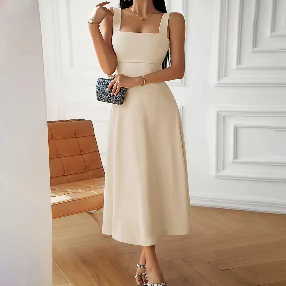 Elegant Solid Color Strapless Dress In Black And Pink For Plus Size Women New 2025 Fashionable Sleeveless Gown From Mainland Chi