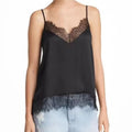 Women Satin Lace Trim Satin Camisole Tank Tops V Neck Sleeveless Spaghetti Strap Shirt Y2K Retro Tank Tops Streetwear