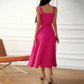 Elegant Solid Color Strapless Dress In Black And Pink For Plus Size Women New 2025 Fashionable Sleeveless Gown From Mainland Chi