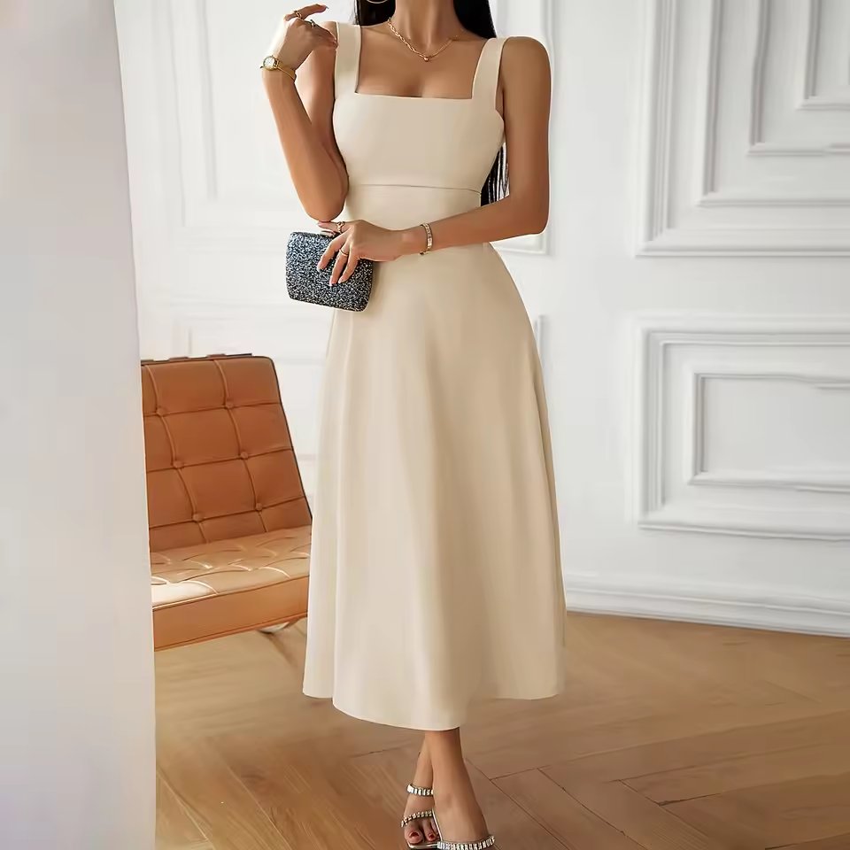 Elegant Solid Color Strapless Dress In Black And Pink For Plus Size Women New 2025 Fashionable Sleeveless Gown From Mainland Chi